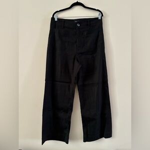 Maeve Anthropologie Black Linen Womens Pants
